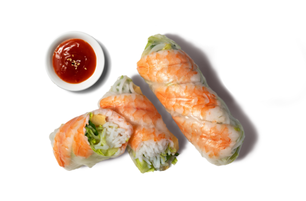 Ebi Sommerrollen mit Chili-Sauce