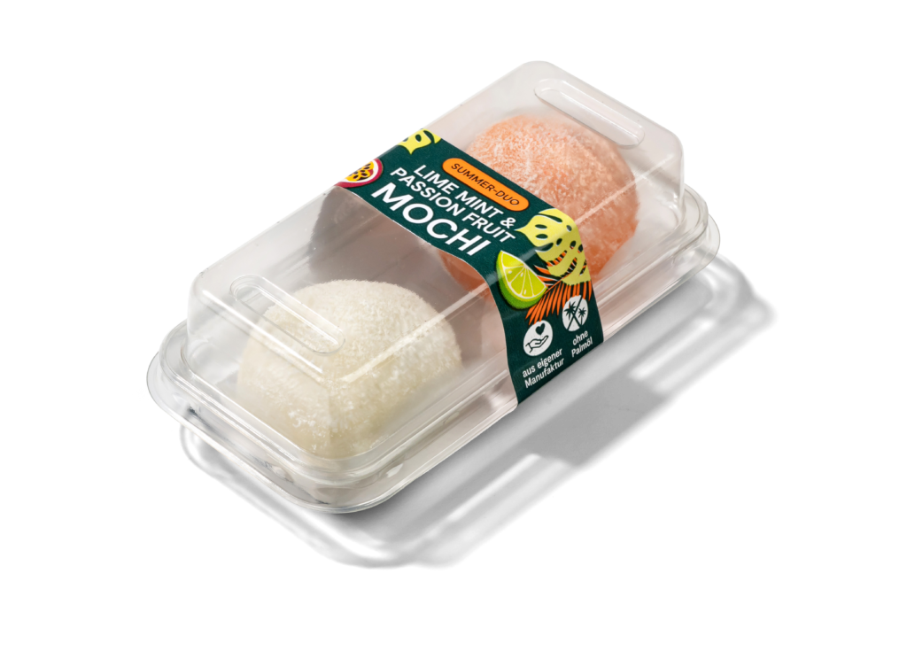 Mochi duo lime mint und passionsfrucht in der Box